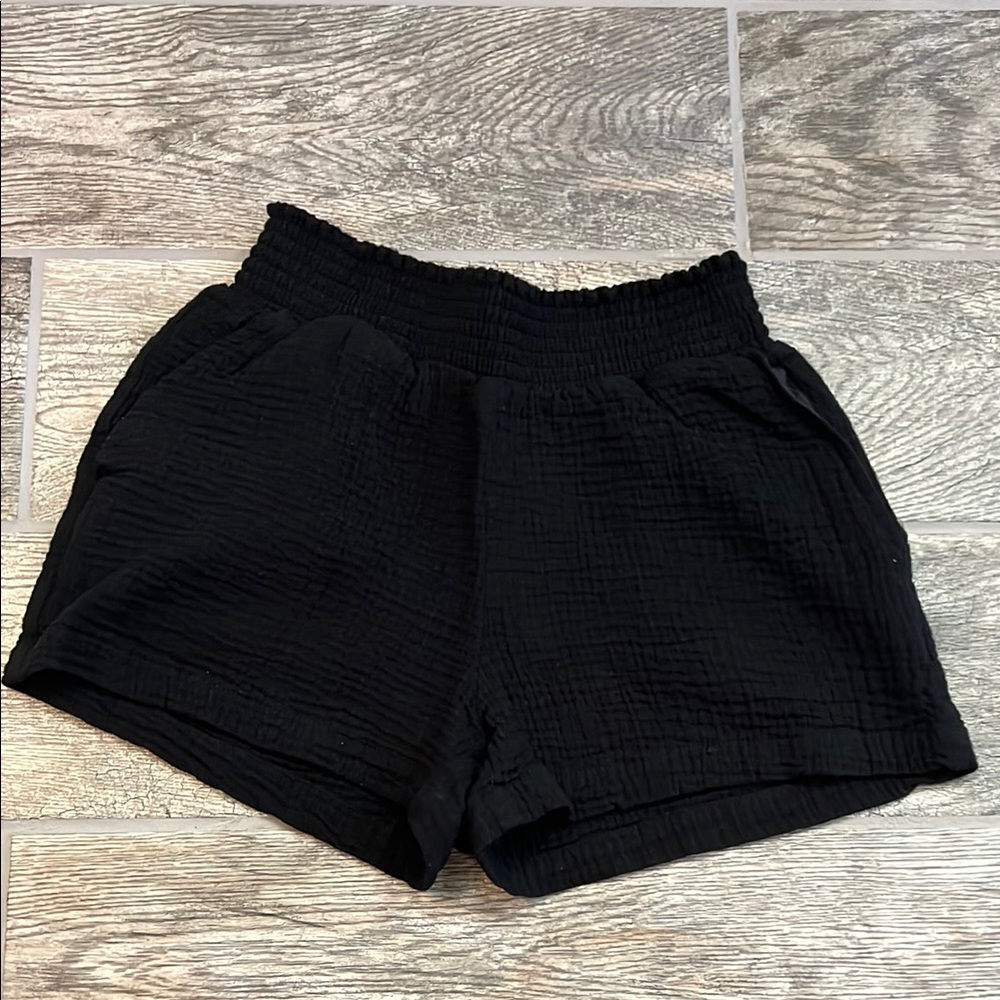 EVEREVE gauze cotton shorts stretchy black small
